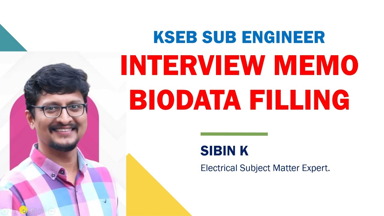 KERALA PSC INTERVIEW MEMO | BIODATA FILLING | KSEB SUB ENGINEER |SIBIN K