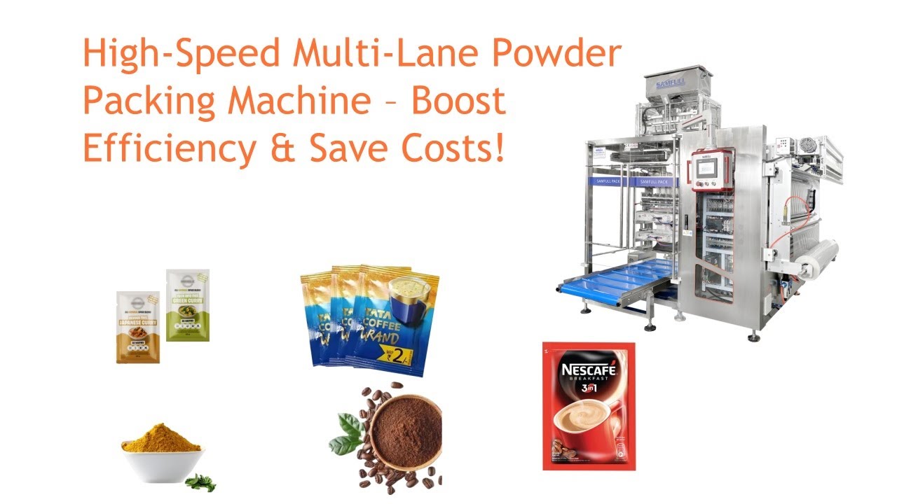 Instant juice powder sachet multi lane packaging machine，suitable for  all kinds of powder #machine