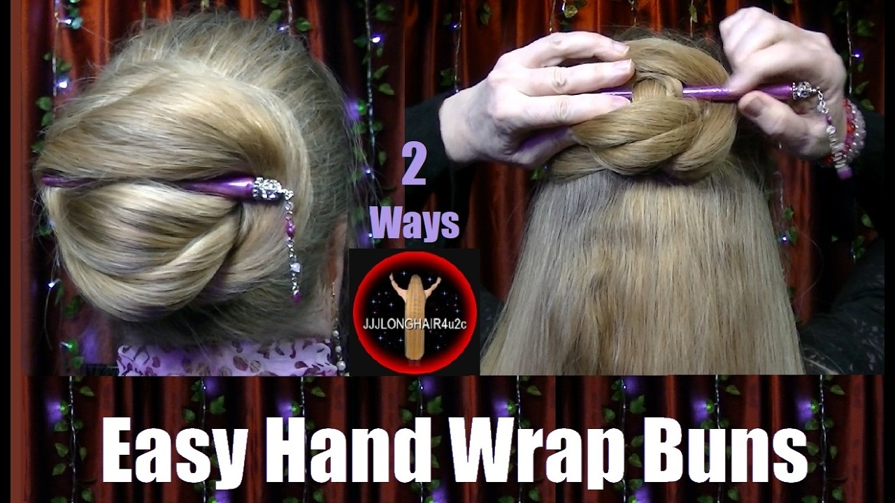 2 Easy BUNS! Half up & BIG Bun! Take down & hair swinging! Custom Hair Stick