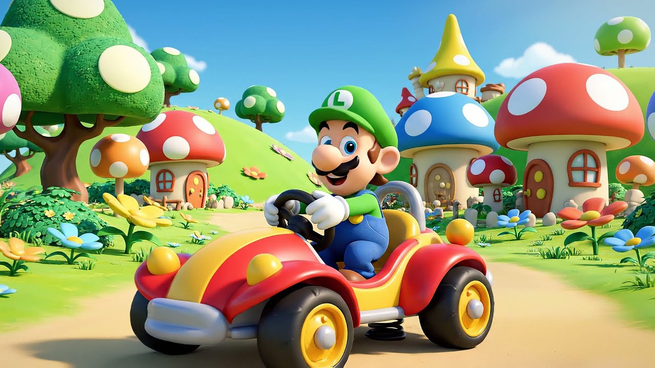 Mario e Baby Luigi Andaram num Kart Bambo | Canções Infantis e Rimas para Crianças