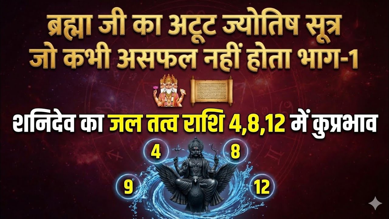 ज्योतिष सूत्र जो कभी असफल नहीं होते3-1/ Saturn in 4,8,12 sign/ ज्योतिष का महा सूत्र 