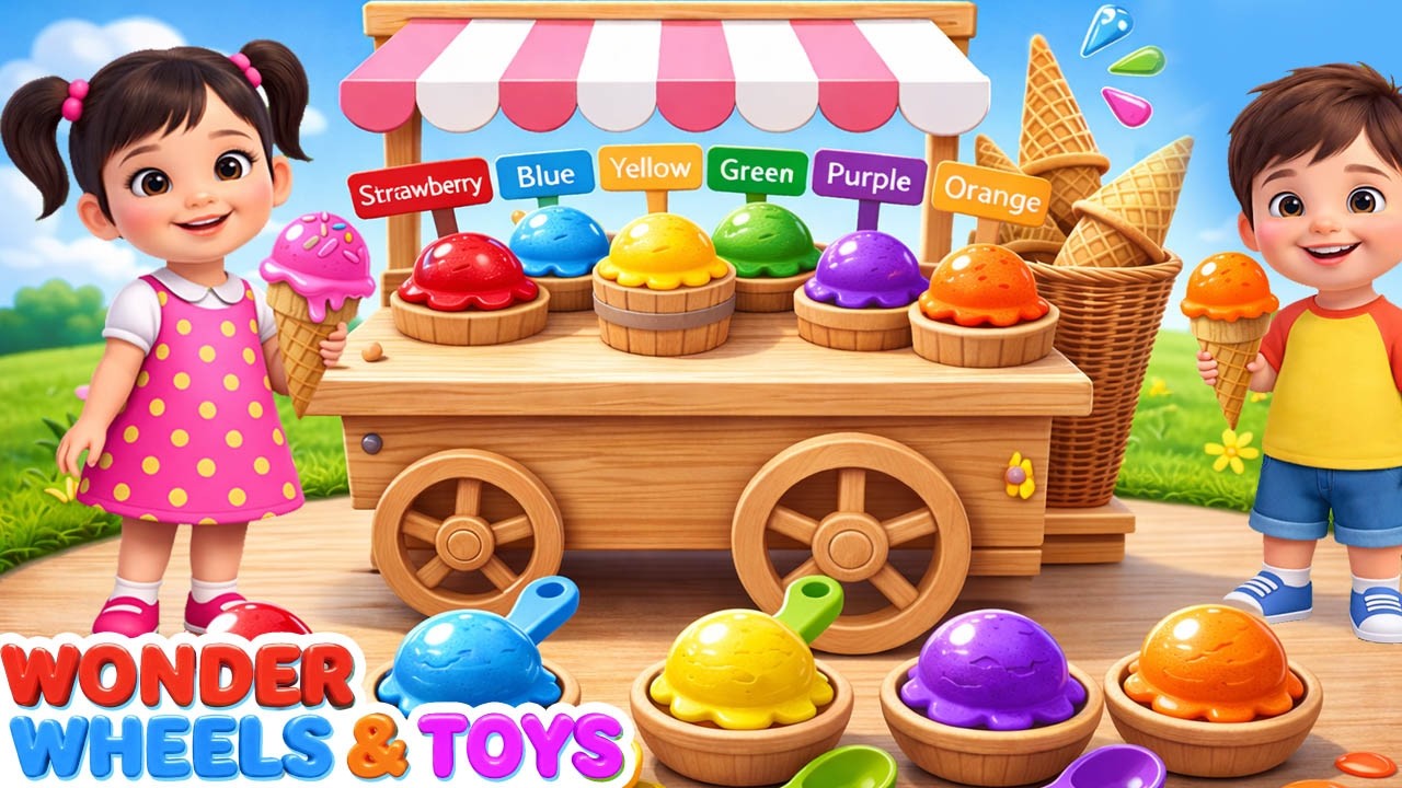 Learn Colors with Wooden Ice Cream Cart 🍦🌈 | Fun Learning for Kids Educational
