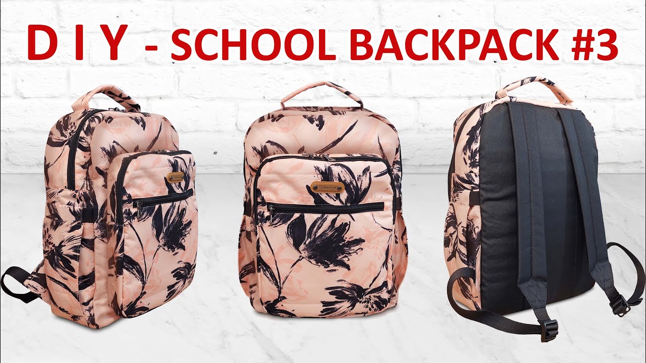 DIY School Backpack #3 - How to sew rucksack - Tutorial / cara membuat ransel sekolah handmade