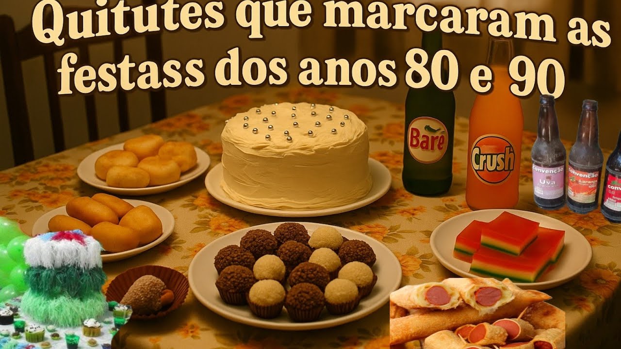 QUITUTES CLÁSSICOS DAS FESTAS DOS ANOS 80 E 90 SALGADOS E  DOCES (QUE NÃO PODIA FALTAR NAS FESTAS )