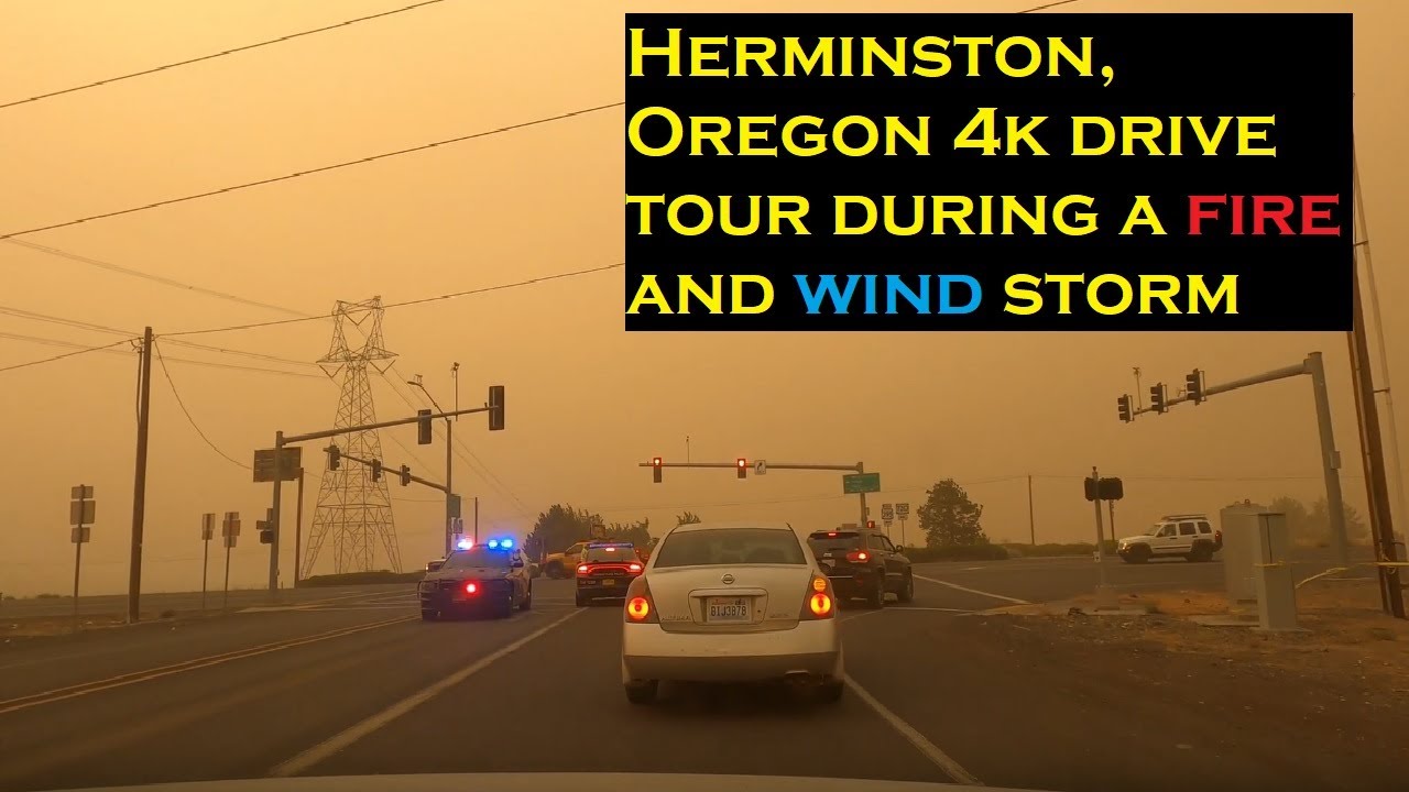 Herminston, Oregon | Fire and Wind Strom | 4k Driving Tour