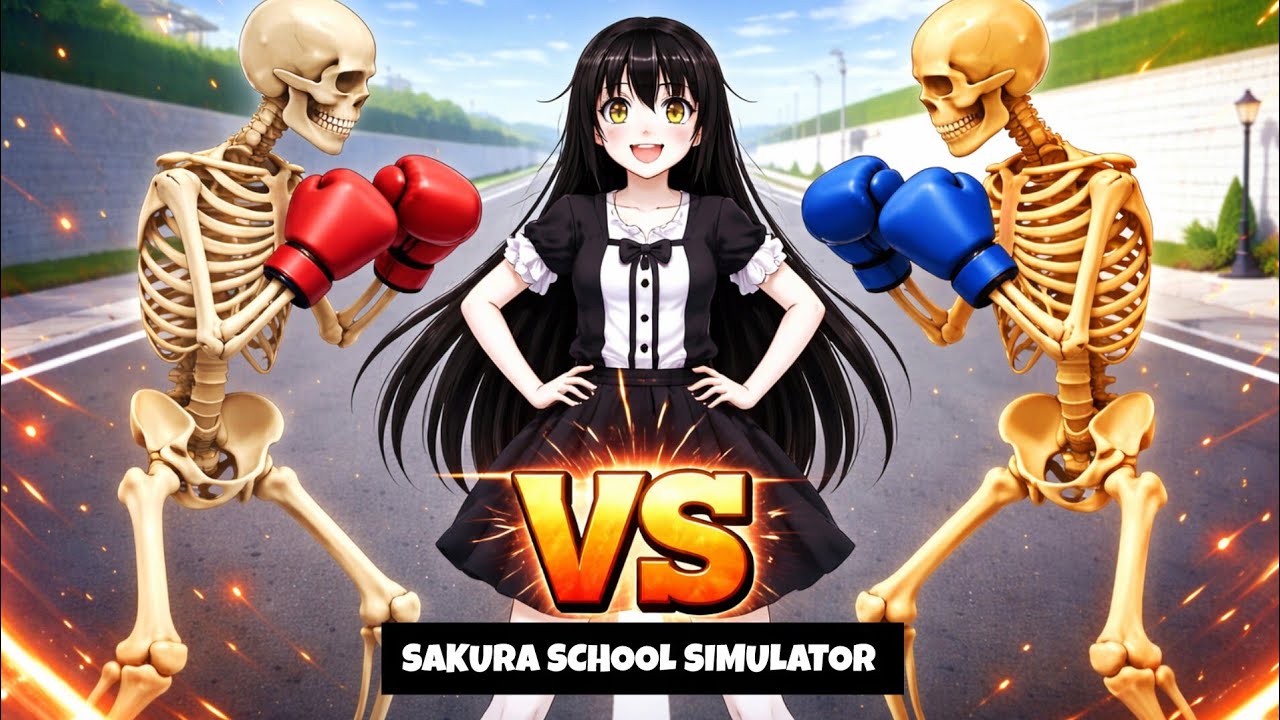 Golden vs White Skeleton Fight 🔥 | Sakura School Simulator | #sakuraschoolsimulator 