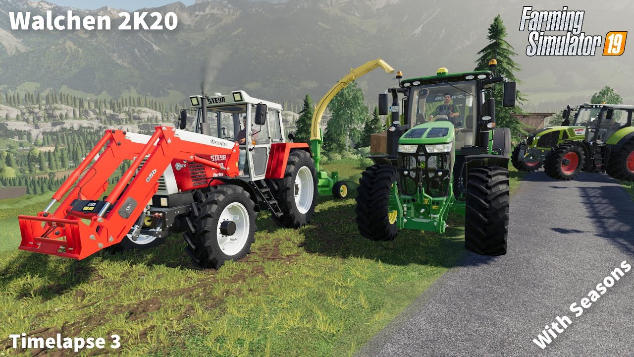 Stacking Hay Bales, Collecting Grass to Make Silage │Walchen 2K20 With Seasons│FS 19│Timelapse#3