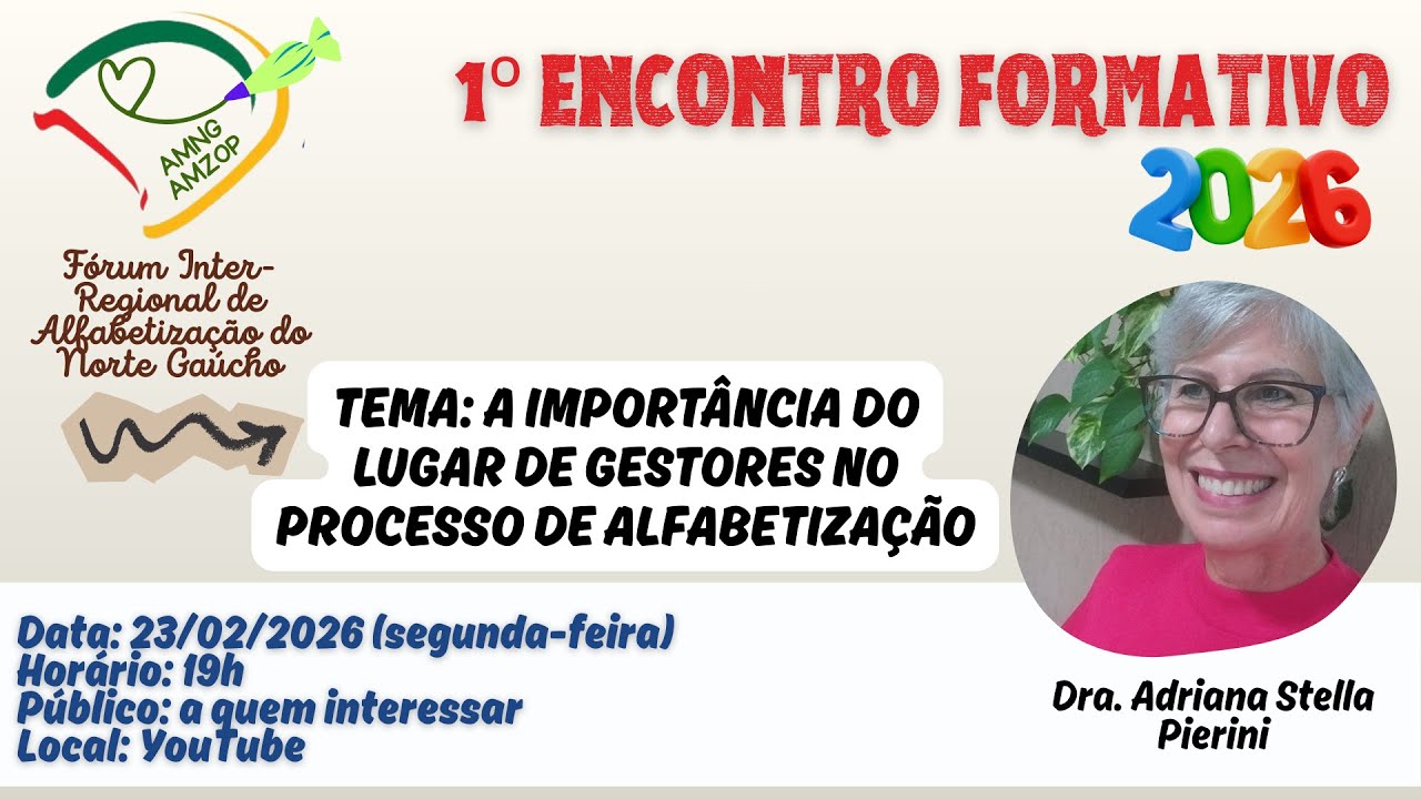1º ENCONTRO FORMATIVO  2026 - Fórum Inter-Regional de Alfabetização do Norte Gaúcho