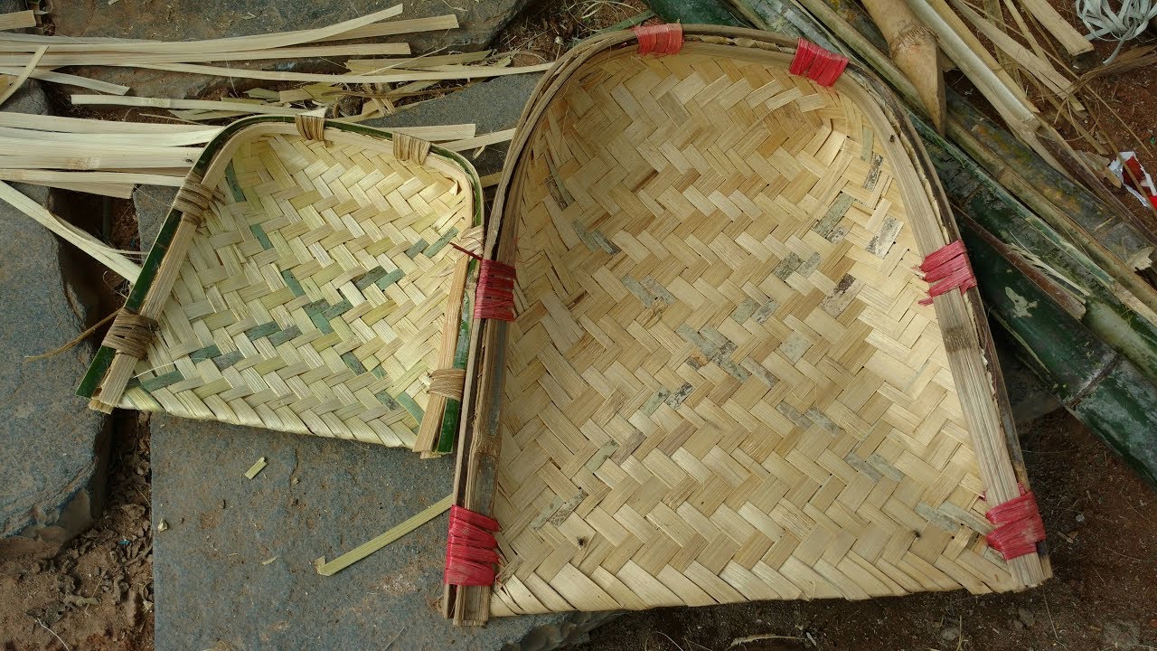 Making Winnowing Fan with Bamboo Shoots - Chata
