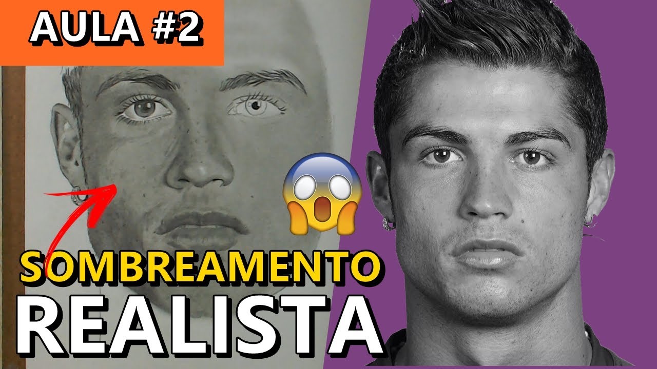 Aula de Desenho Realista: Como Desenhar o Cristiano Ronaldo (Sombreamento Realista - Aula 2)