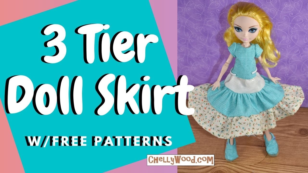 Free Doll Clothes Patterns: 3 Tiered Doll Skirt Tutorial for Barbie, Monster High, Plus More Dolls