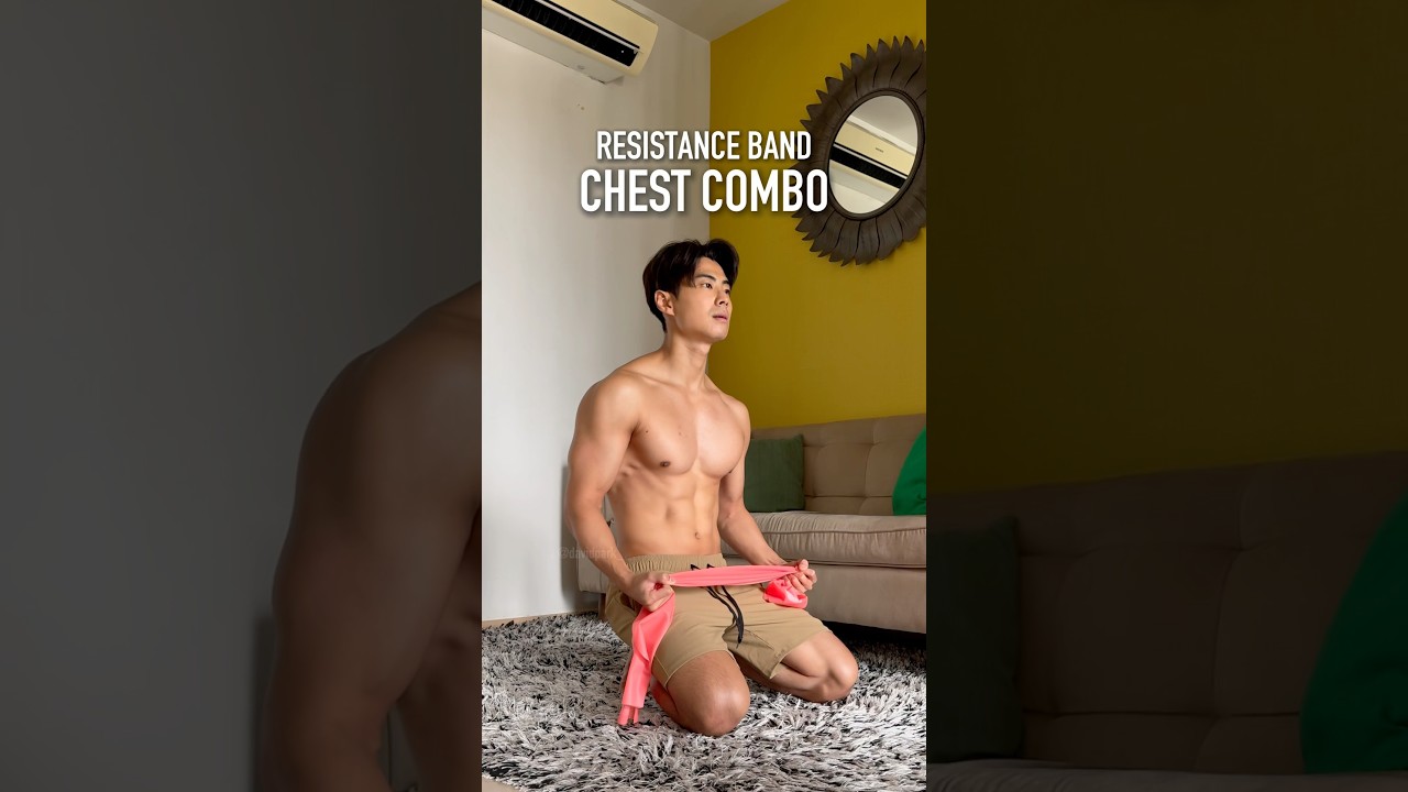 Ultimate resistance band CHEST workout at home⚡️
