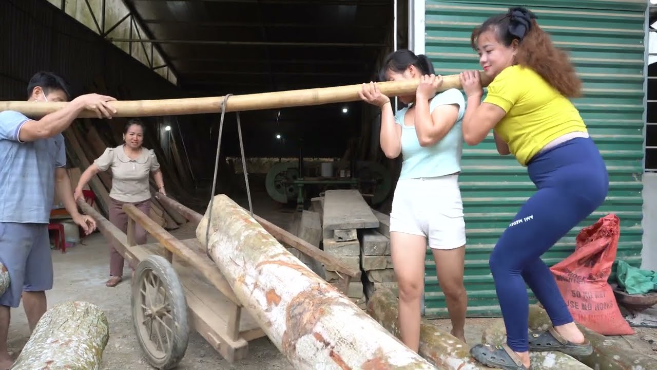 Full video: Easy way to make a wooden boat - Amazing CANOE | Start to Finish Genius Girl Build boat