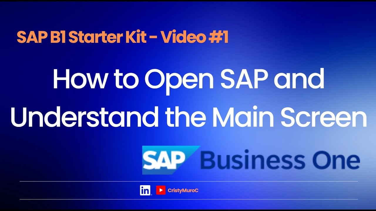 SAP B1 Starter Kit – Video #1: How to Open SAP and Understand the Main Screen