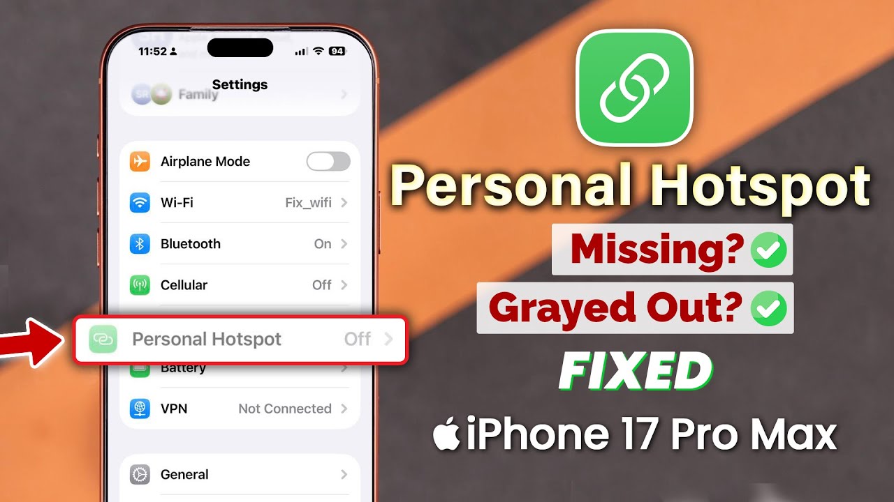 Fix- Personal Hotspot Greyed Out On iPhone 17 Pro Max | Pro [Not showing]