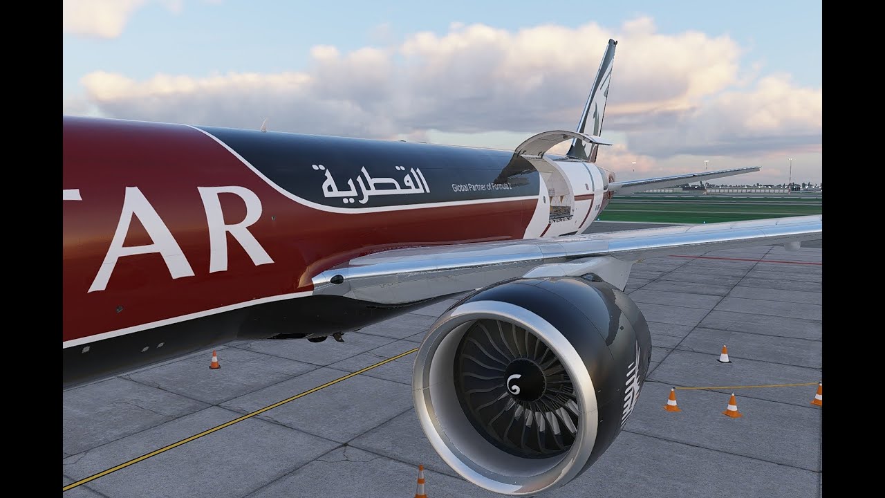 XP12.4.0 b2 FF B 772F QATAR Cargo Ops | NICE COTE D'AZUR - Doha
