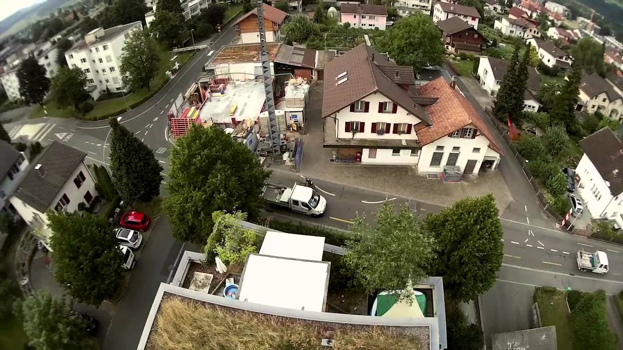 Kranfilm Baustelle S&auml;gegasse, M&uuml;nsingen