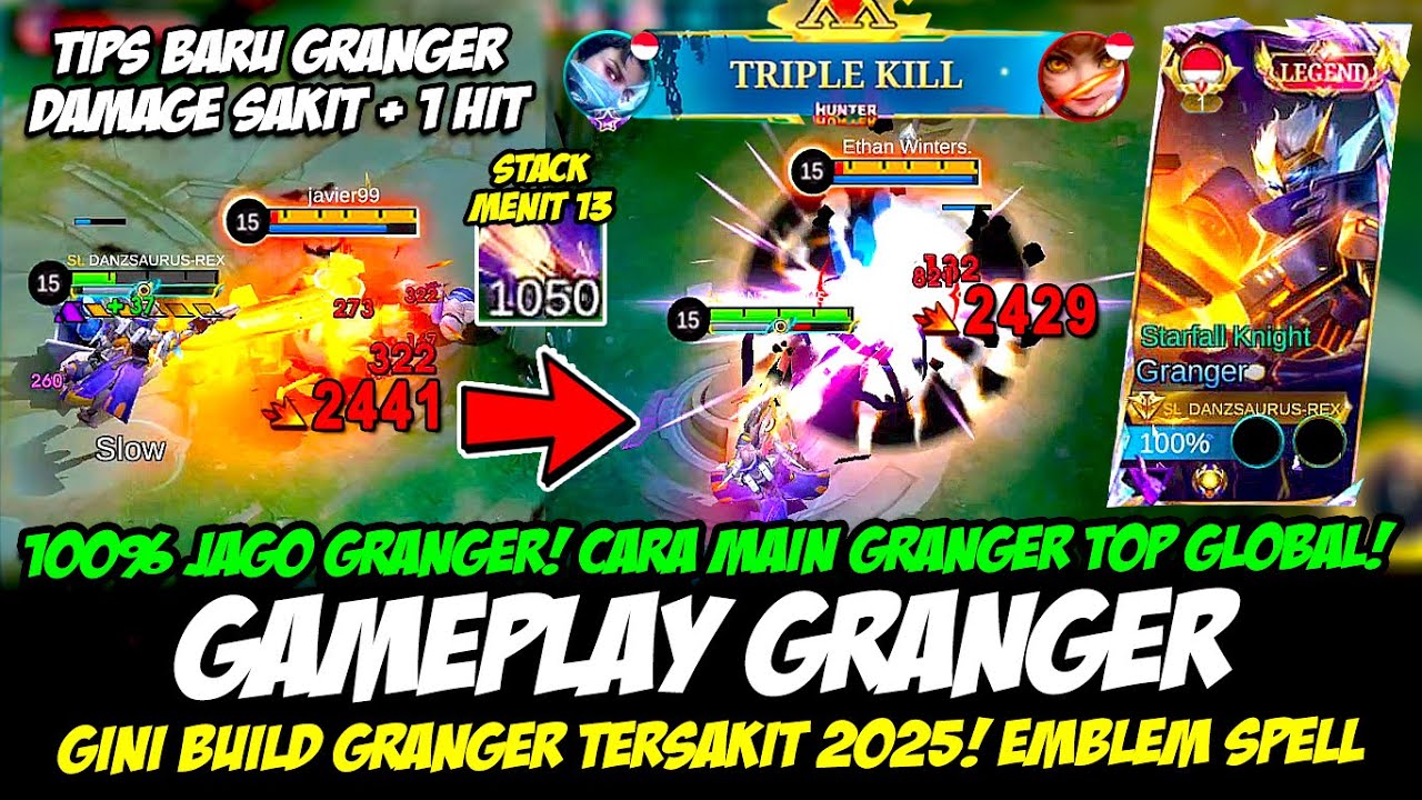 TIPS GRANGER 100% JAGO❗CARA MAIN GRANGER TOP GLOBAL❗BUILD GRANGER TERSAKIT❗GAMEPLAY GRANGER TERBARU
