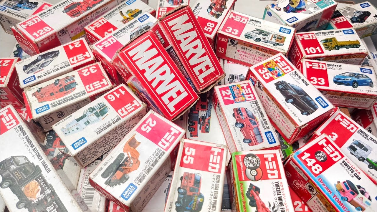 【トミカ】ミニカー大集合! Vo9 遊んだトミカを箱に入れて並べてみました。