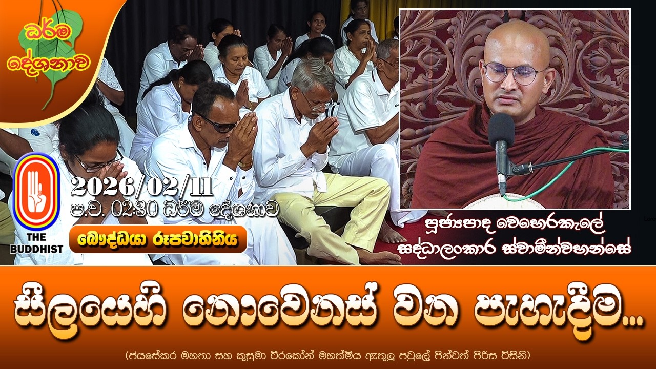Ven Weherakale Saddhalankara Thero | 2026-02-11 | 2:30PM (සීලයෙහි නොවෙනස් වන පැහැදීම... )