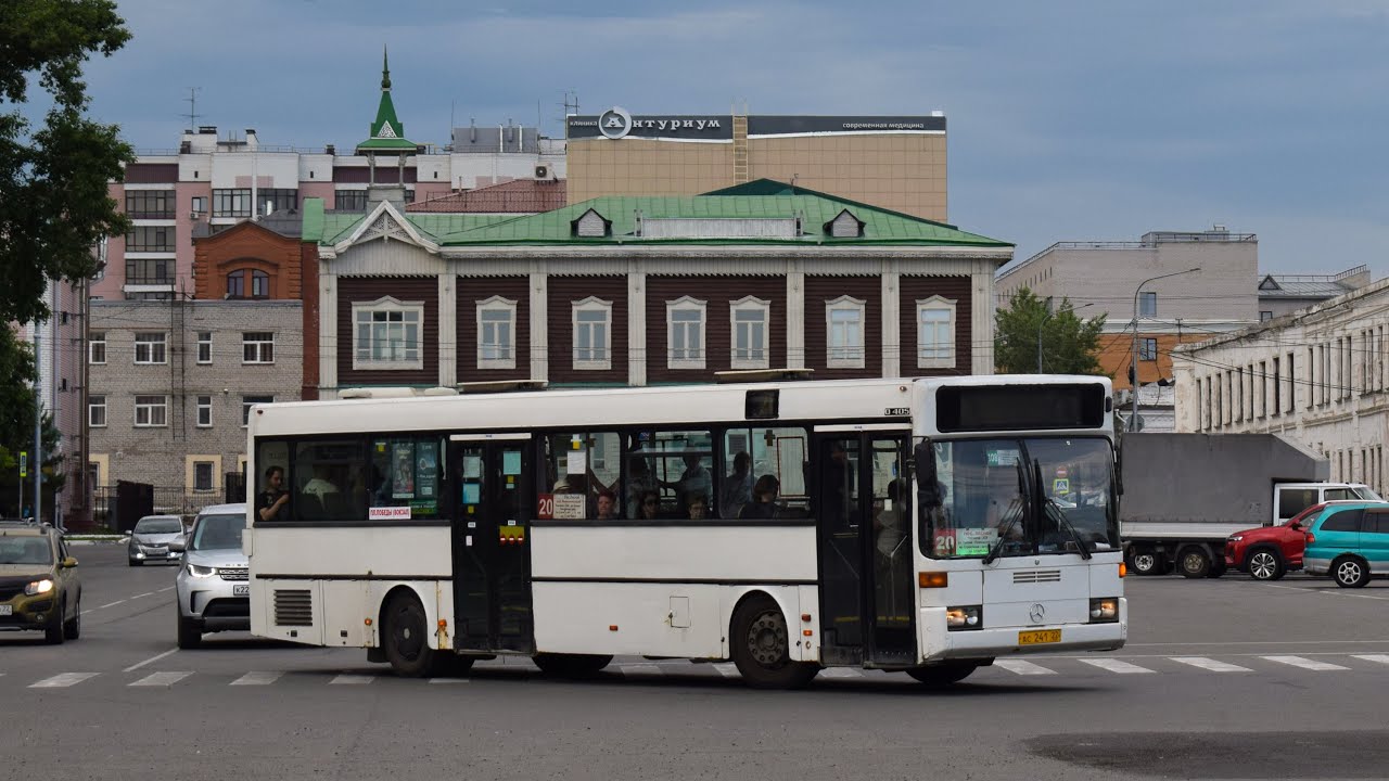 Автобус Mercedes-Benz O405 (АС 241 22). Покатушки по Барнаулу. / Ride on the Mercedes-Benz O405 bus.