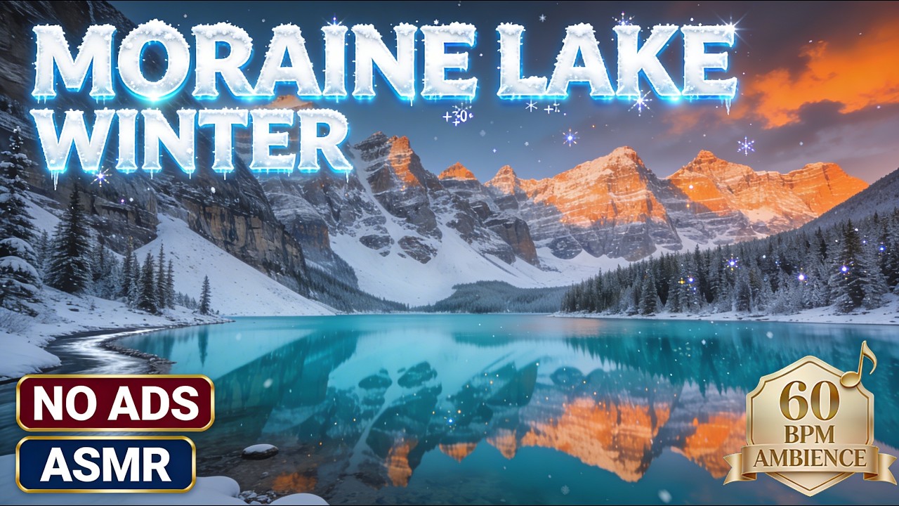ASMR | 4K | Snowcapped Mountain Peaks & Lake – Ambient Music for Sleep, Meditation & Deep Relaxation