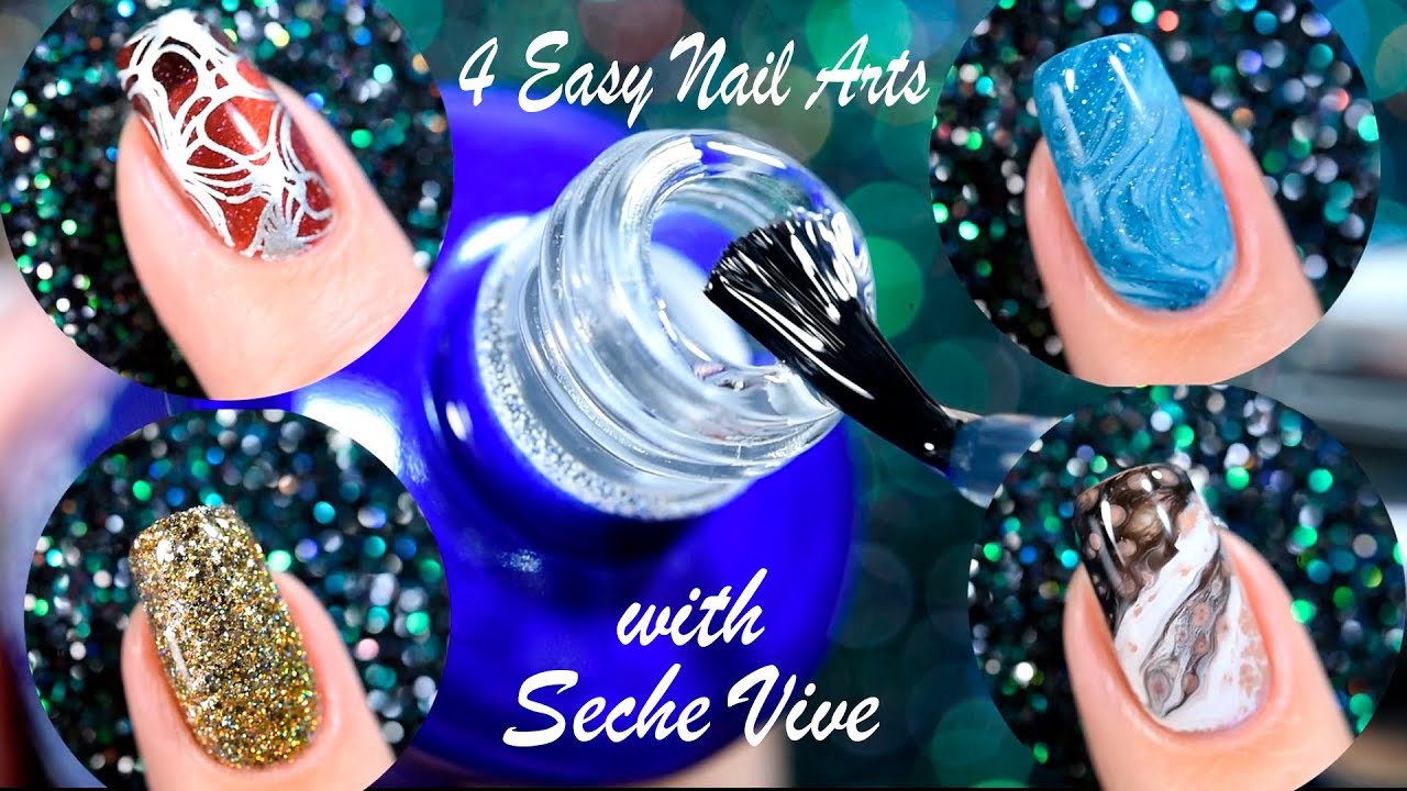 Easy Nail Arts using Seche Vive top coat