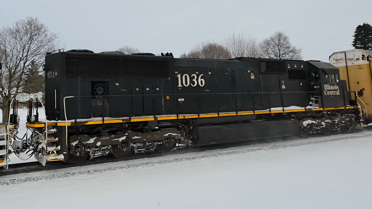 Canadian national westbound E251 IC 1019+IC 1036 Bancroft Michigan January 28 2026