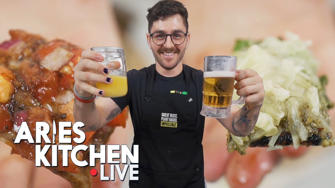Aries Kitchen Live | Kale Pesto Pizza & Vegan Bruschetta