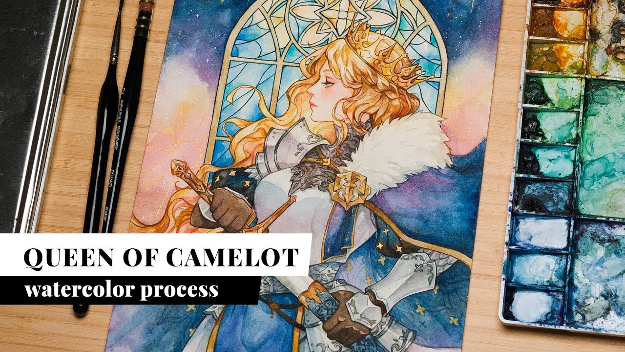Painting a knight - Queen of Camelot Watercolor Process