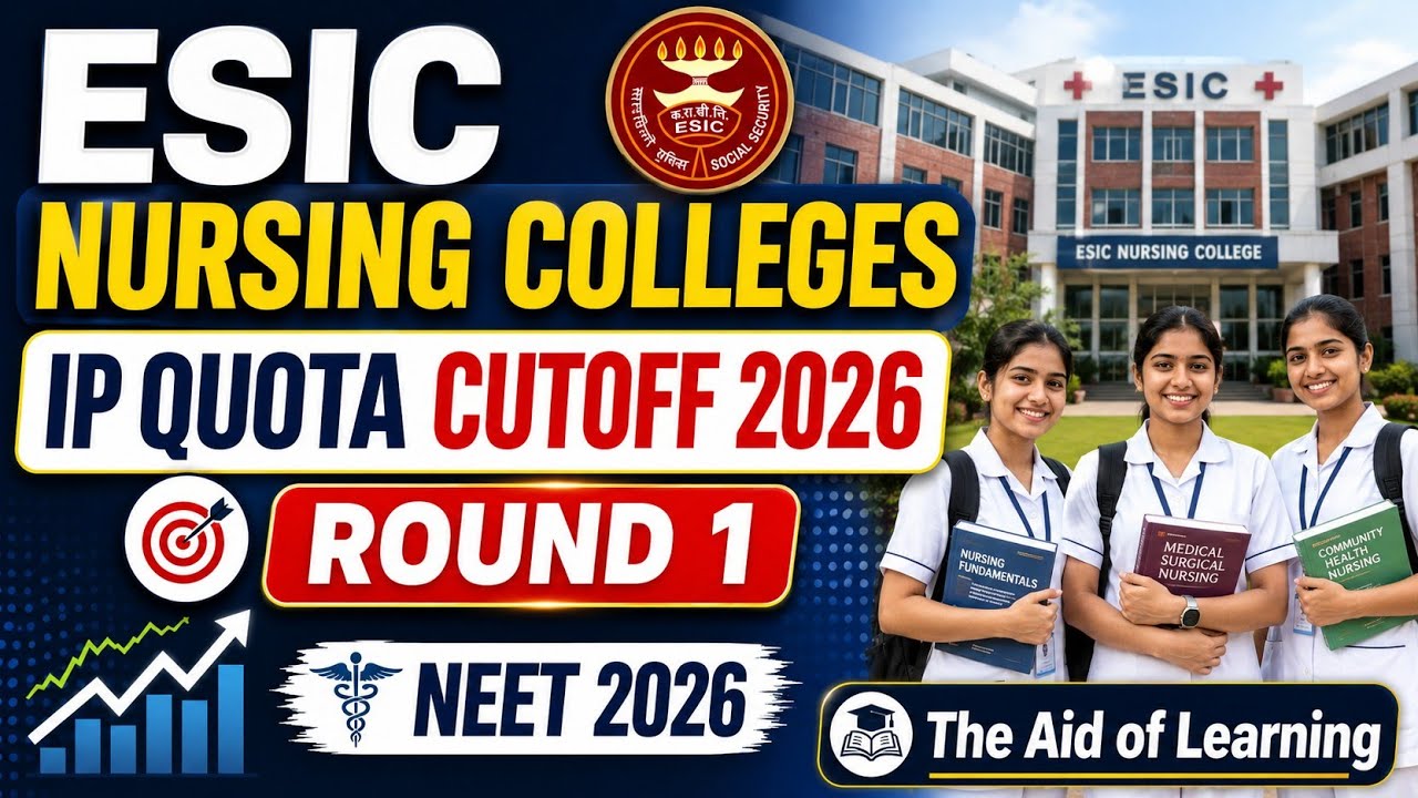 Esic Nursing College| IP Quota Cutoff 2025|Round 1| Neet 2026-27