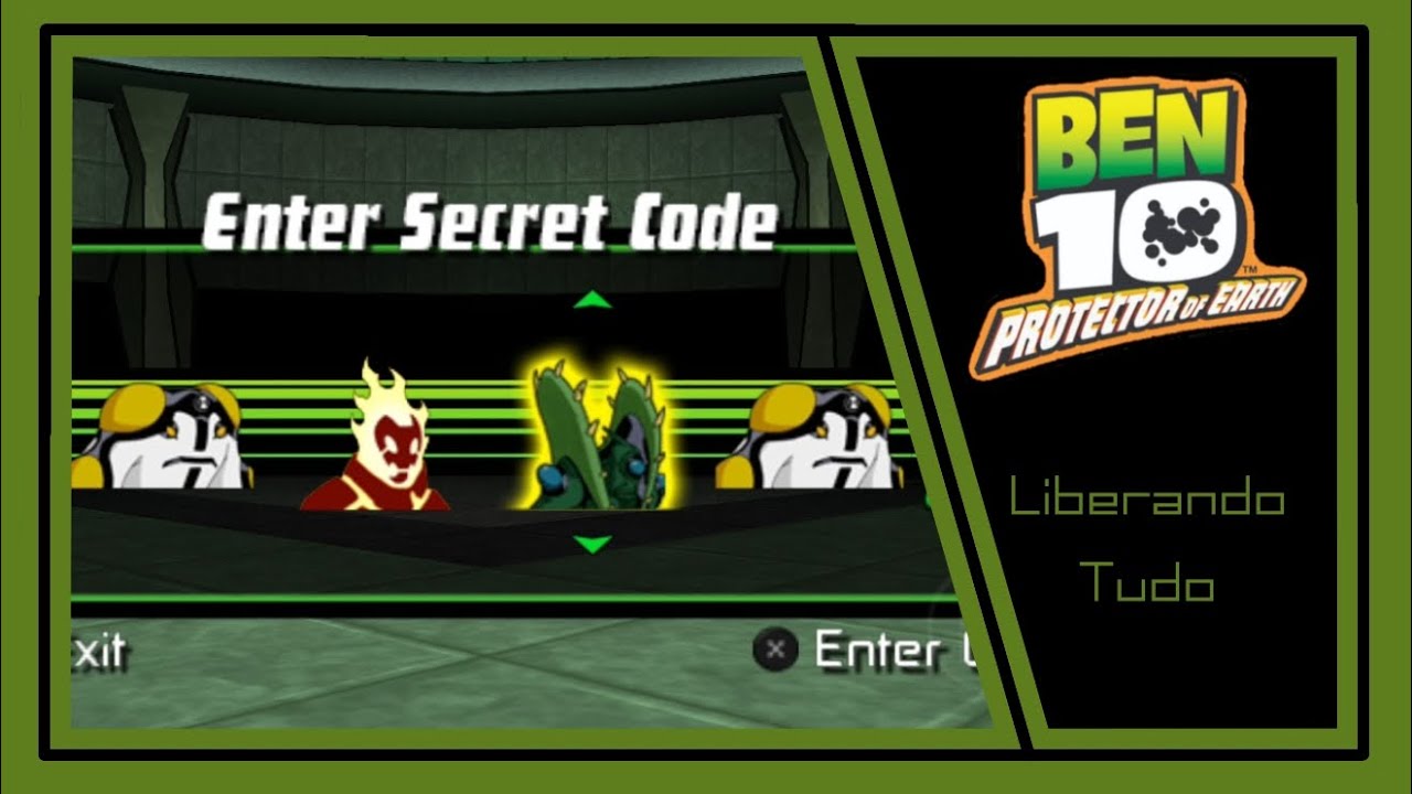 Todos os Códigos do Ben 10 Protector Of Earth