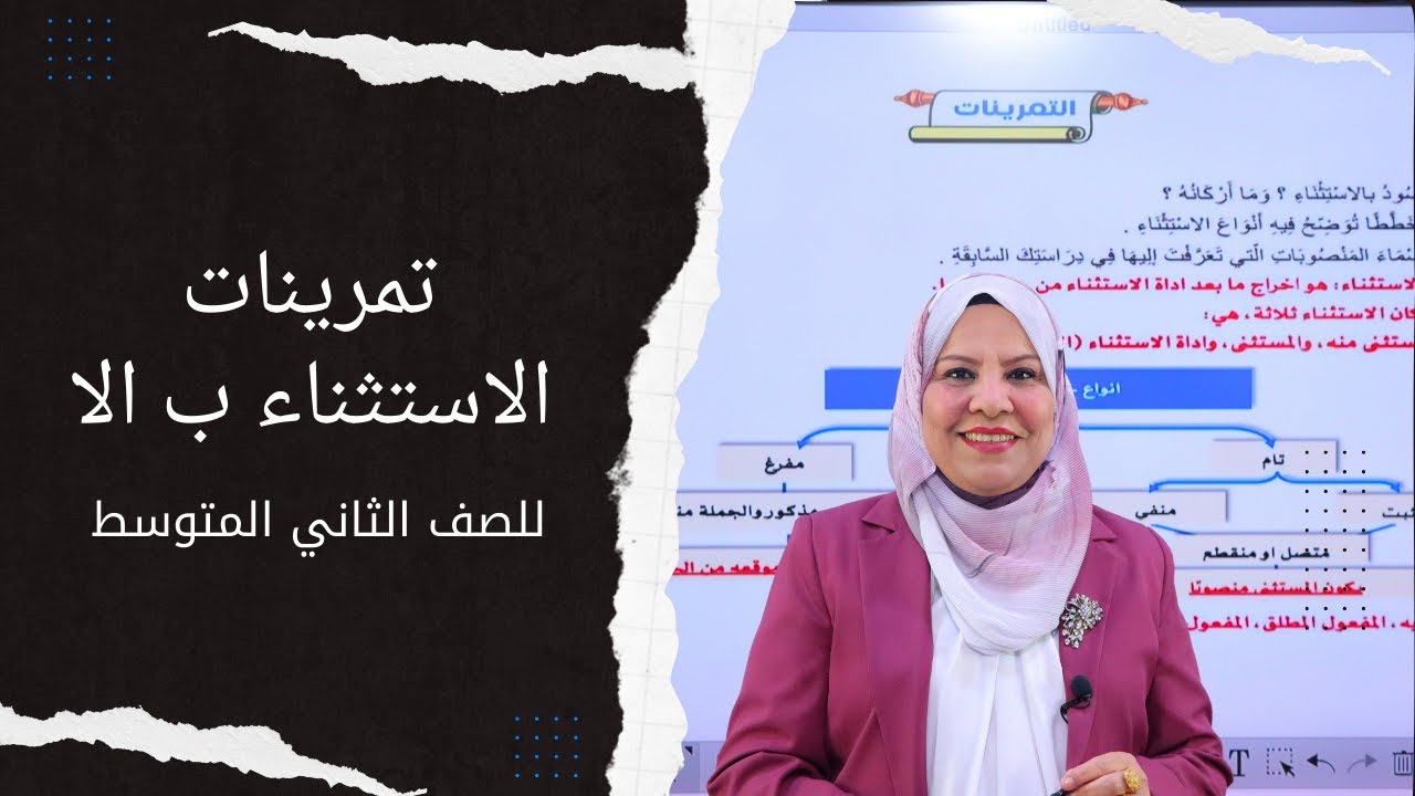 تمرينات الاستثناء ب الا للصف الثاني المتوسط