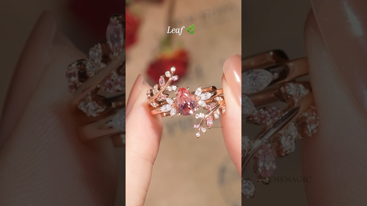 What ring inspiration you like?💍 Code: FANS10 #gemsmagic #leafring #natureinspired #weddingring