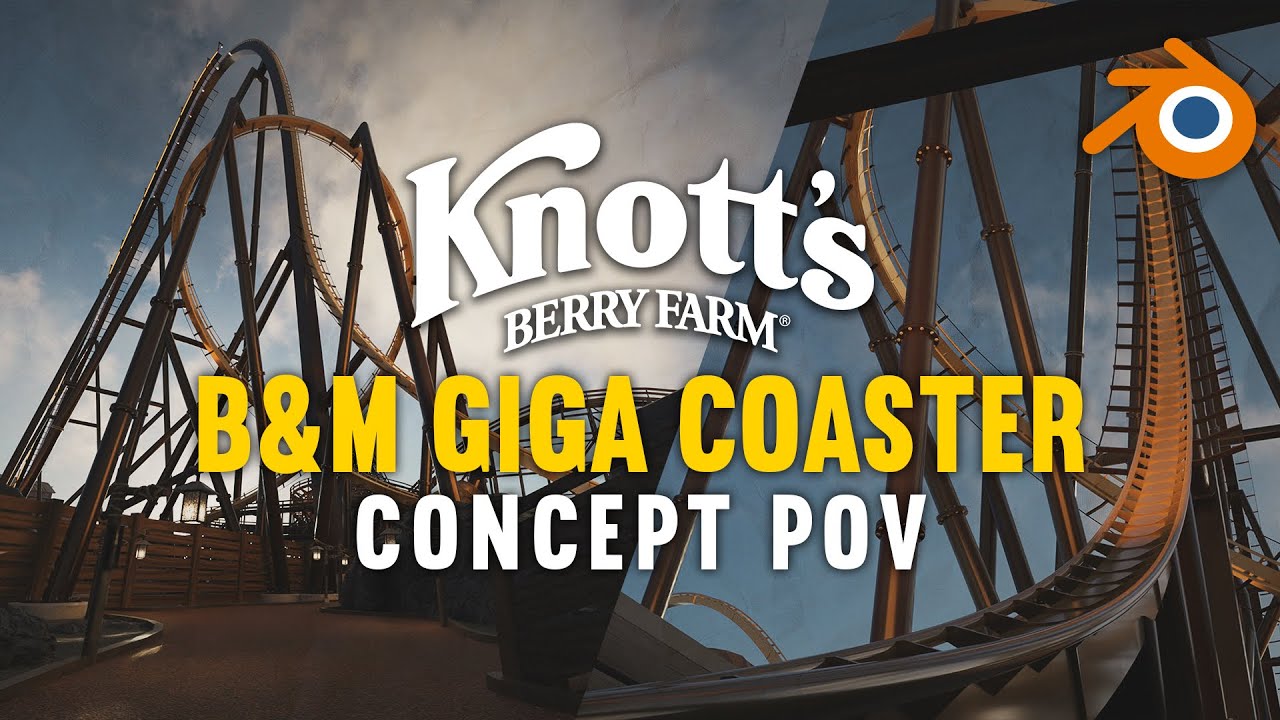 Knott's Berry Farm Giga Concept POV | Blender Coaster Animation | Gold Rush | Escape Designs