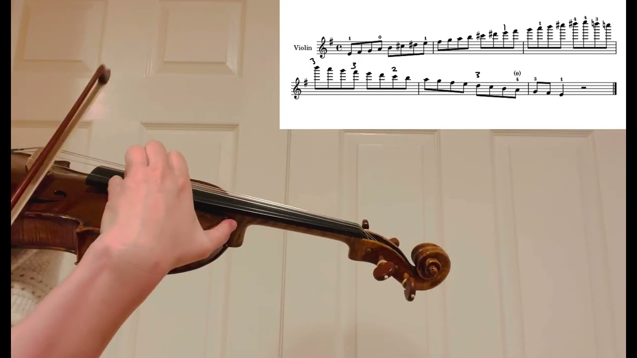 E melodic minor 3 octave scale from the first position | violin