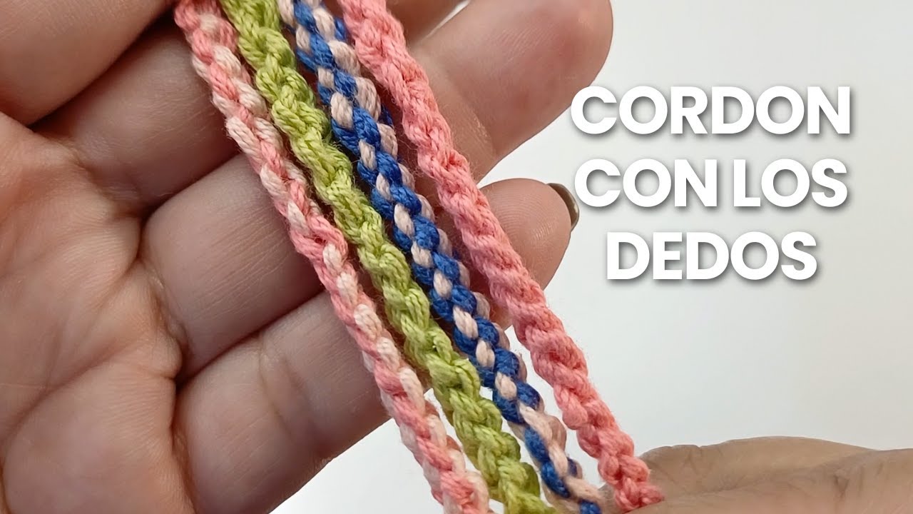 Cordón tejido con los dedos - Fácil, rápido y sin aguja
