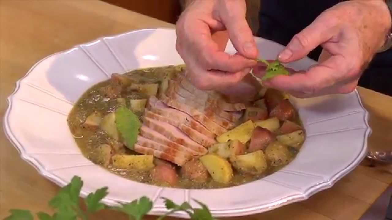 Pork with Roasted Tomatillos, Poblanos and Potatoes