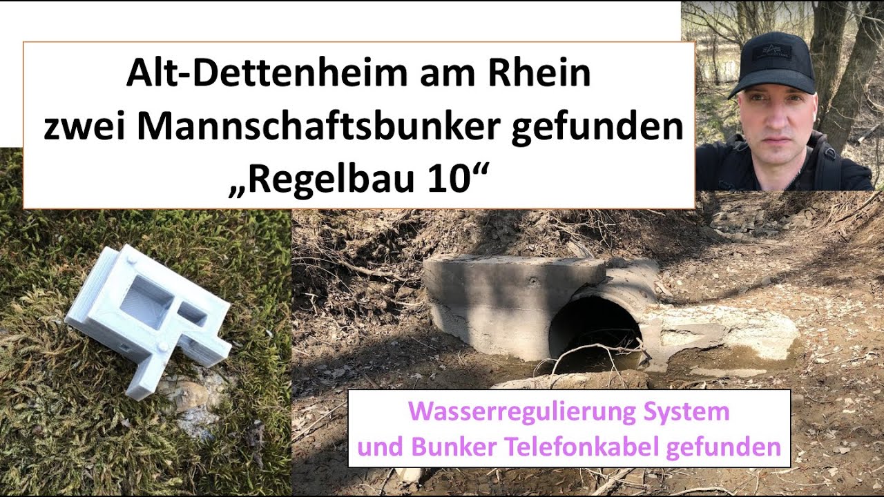 Alt-Dettenheim am Rhein zwei Mannschaftsbunker gefunden „Regelbau 10“ im Rheinwald. Dettenheim