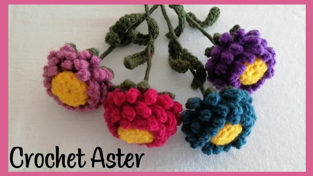 Crochet Aster flowers (different variety)