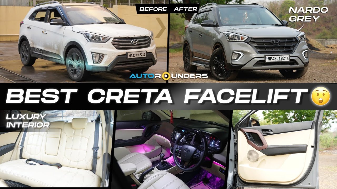 Outstanding Creta facelift✅ | Nardo Grey shade | Interior in Black & Cream theme | 📍Autorounders