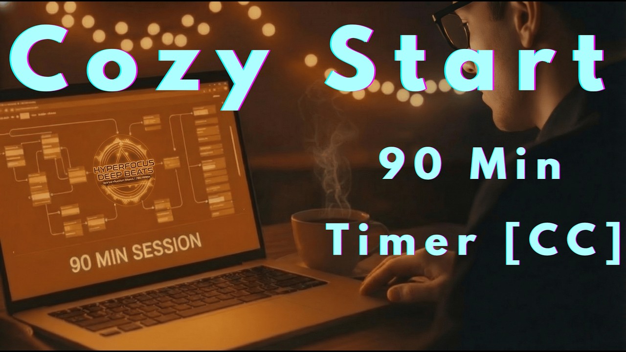 ☕ Beat Procrastination · Lo-Fi Jazzhop Body Doubling Partner · Cozy Start + Timer (CC) · 90 Min