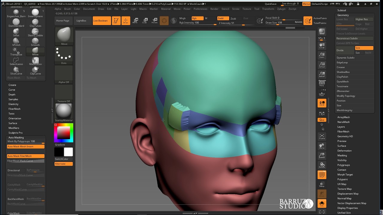 Speed Hard Surface con EdgeLoop y Mask by Polygroups