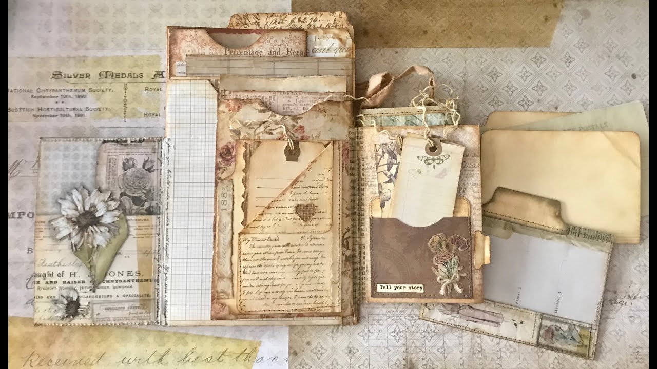 STACKED ENVELOPE JUNK JOURNAL PT. 4:  Make Mini File Tabs, File Pockets and File Folders.