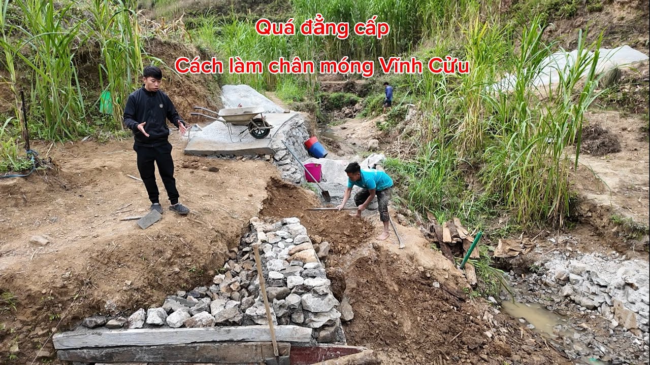 Quá nể bà con cách làm chân móng đường ống quá chắc chắn như là cầu cao tốc luôn.