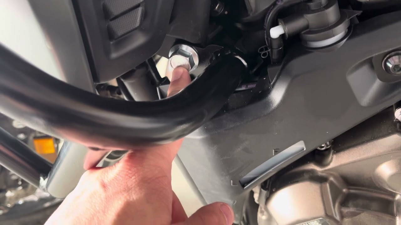 Tusk Crash Bars Installed on Yamaha Tenere 700.