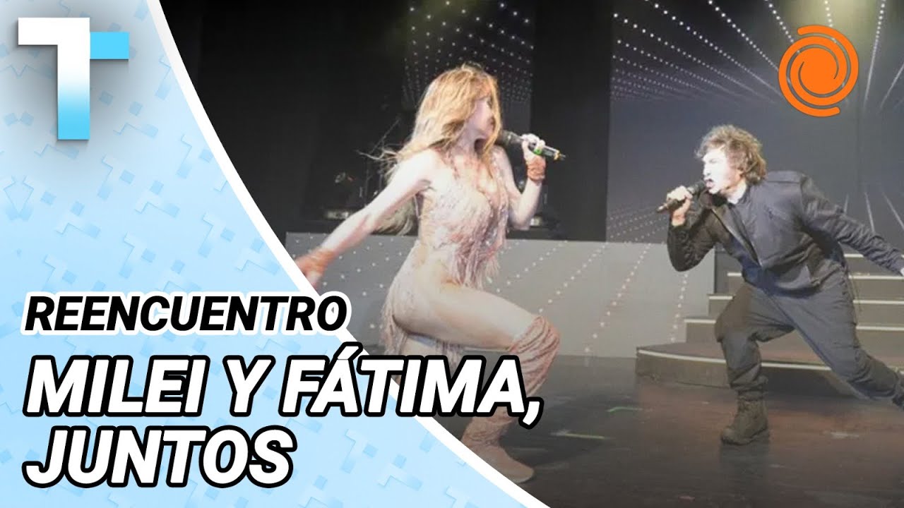 Milei se subió al escenario y cantó El Rock del Gato junto a Fátima en Mar del Plata