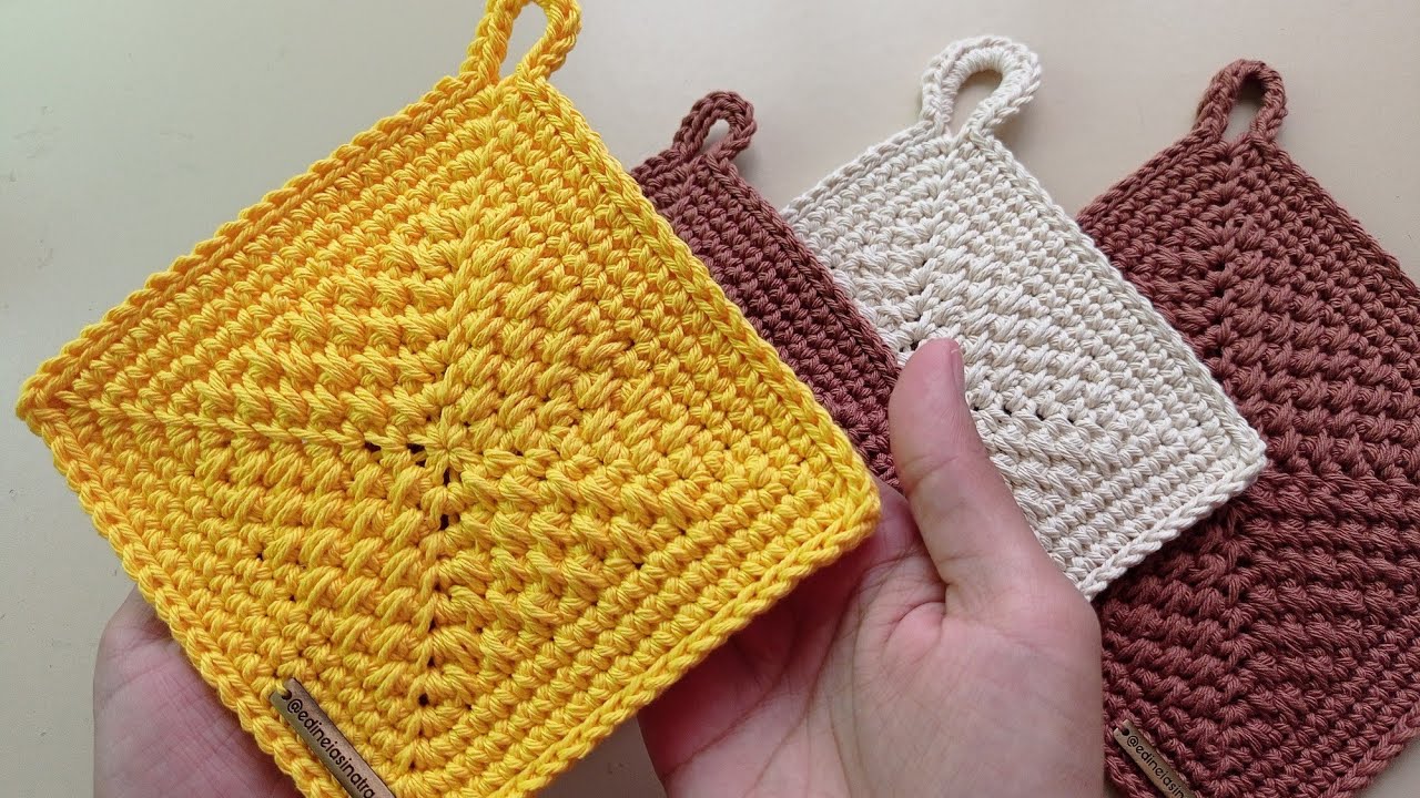 DESCANSO DE PANELA EM CROCHÊ - PONTO CESTO EM CROCHÊ - GRANNY SQUARE CROCHET