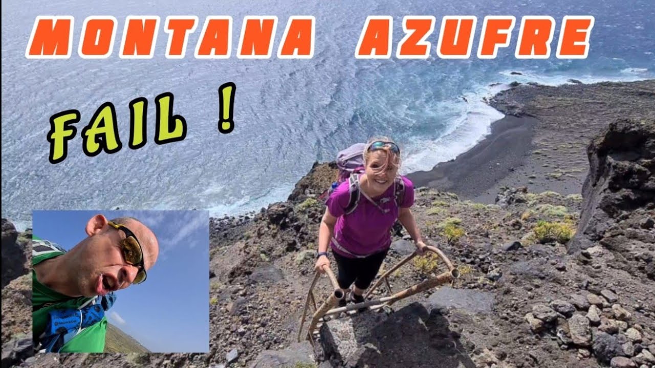 Montana Azufre FAIL ! La Palma Hiking-Coastal Volcano Walking-Black Sand Beach-Windy Day