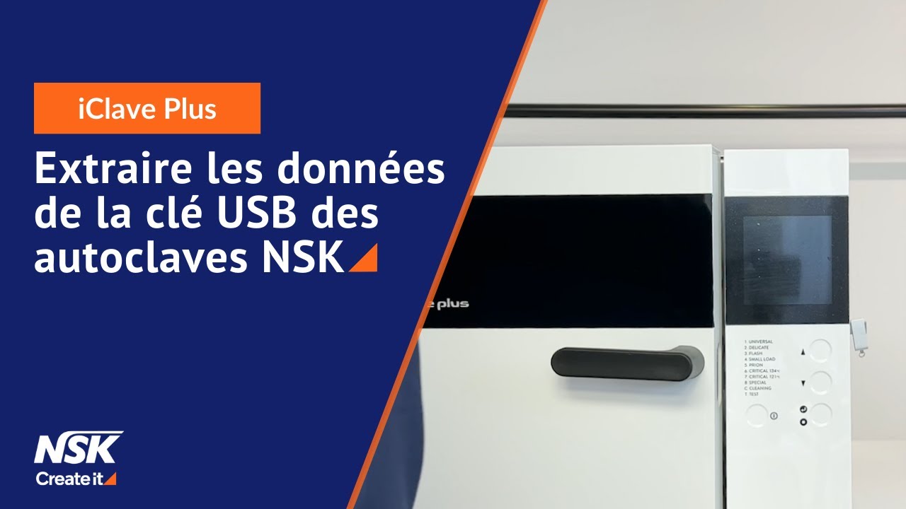 iClave Plus : Extraire les données de la clé USB des autoclaves NSK